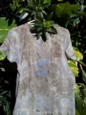 Eco-dyed tee in browns and blues